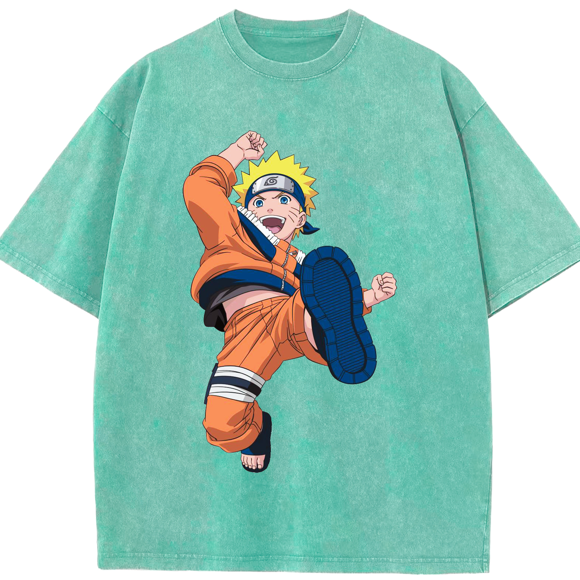 （画像用） NARUTO -ナルト- うずまき ナルト Uzumaki Naruto 綿100% ヴィンテージ風 半袖Tシャツ（フロントプリント）